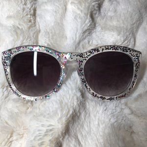 Circus By Sam Edelman Confetti Clear Sunglasses